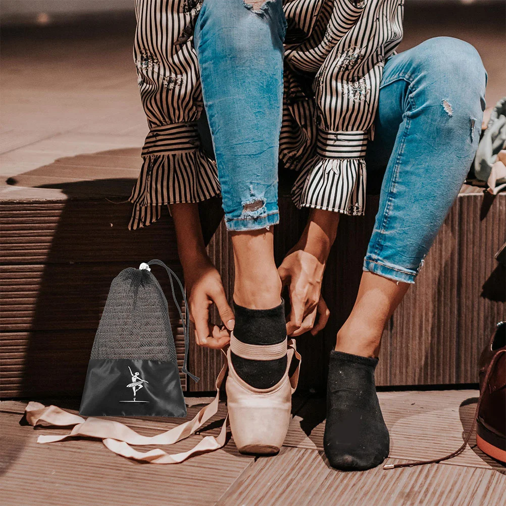 2 قطعة حقيبة أحذية الباليه الرباط الساتان المحمولة حقيبة تخزين الأحذية لأحذية الرقص خفيفة الوزن دائم الرباط أكياس الباليه