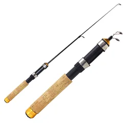 Winter Shrimp Ice Fishing Rod Pole Portable Winter Fishing Rods Spinning Casting 3 Sections Fish Pole 60cm