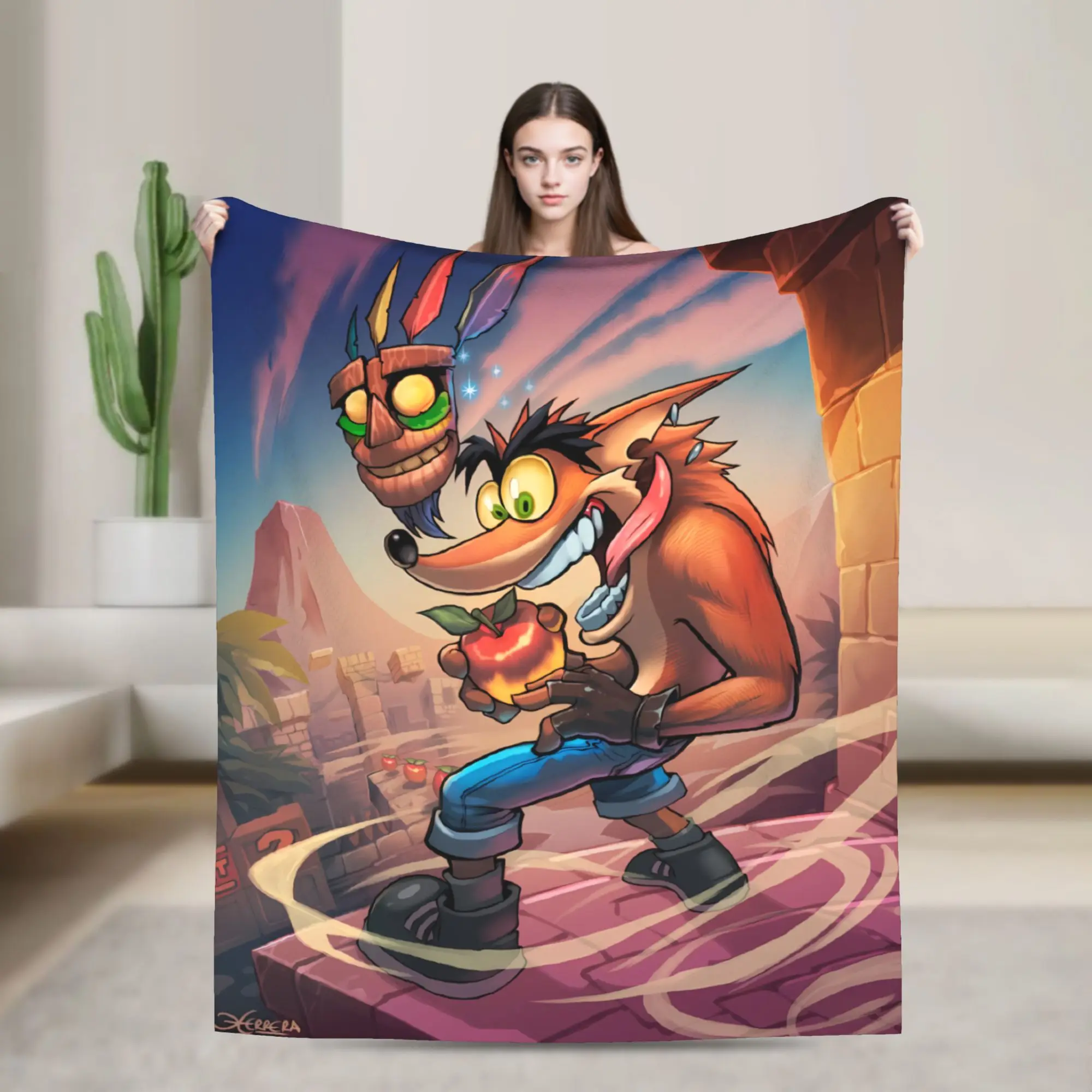Crash Bandicoot Magic Land Blanket Quality Super Soft  Bedding Throws Winter Kids Adult Outdoor Novelty Bedspread