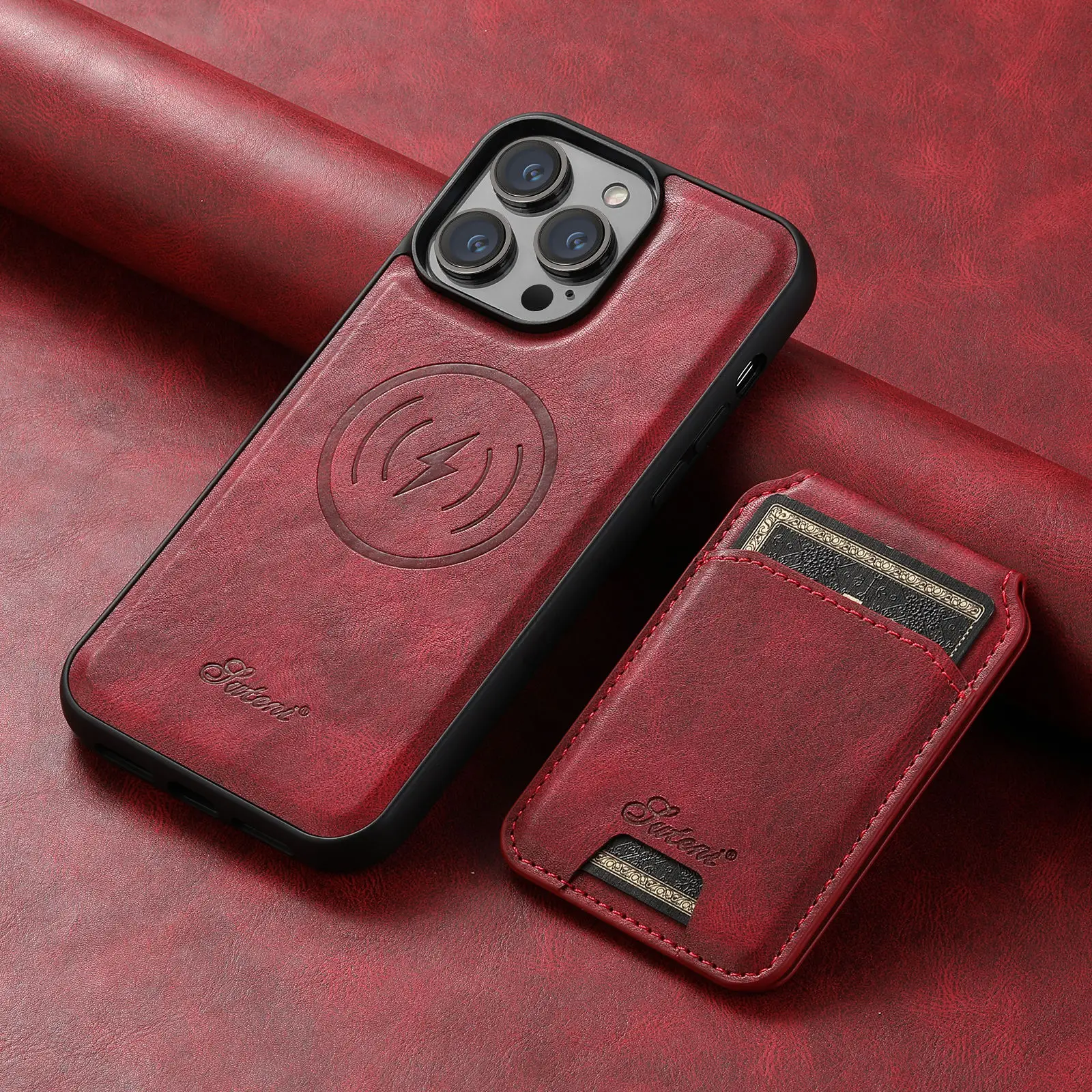 PU Leather Case for iPhone 16 15 Pro Max Plus iPhone 16 15 Pro 2 in1 Function Detachable Magnetic Card bag Stand Feature Cover