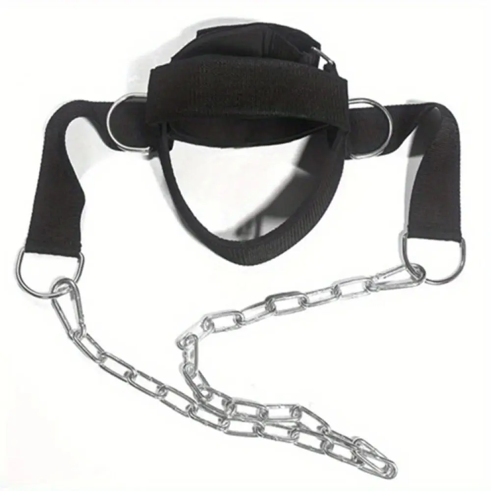 Adjustable Fitness Neck Trainer Harness Heavy Duty Chain Weight Lifting Strength Equipment For Muscle Building Exercise