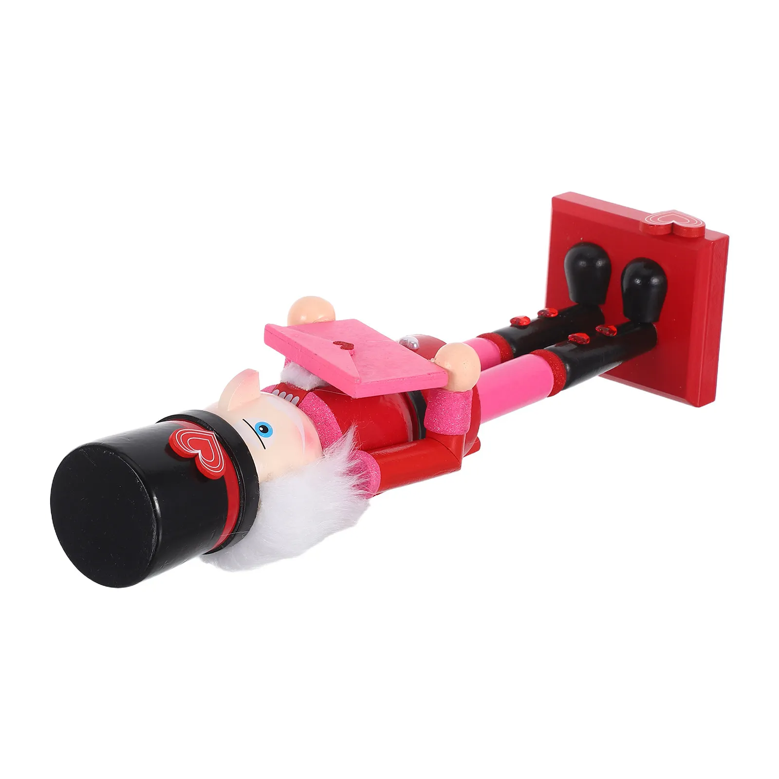 

36Cm Valentine's Day Nutcracker Red Wooden Holiday Centerpiece for Mantel Decor Festive Christmas Soldier Display