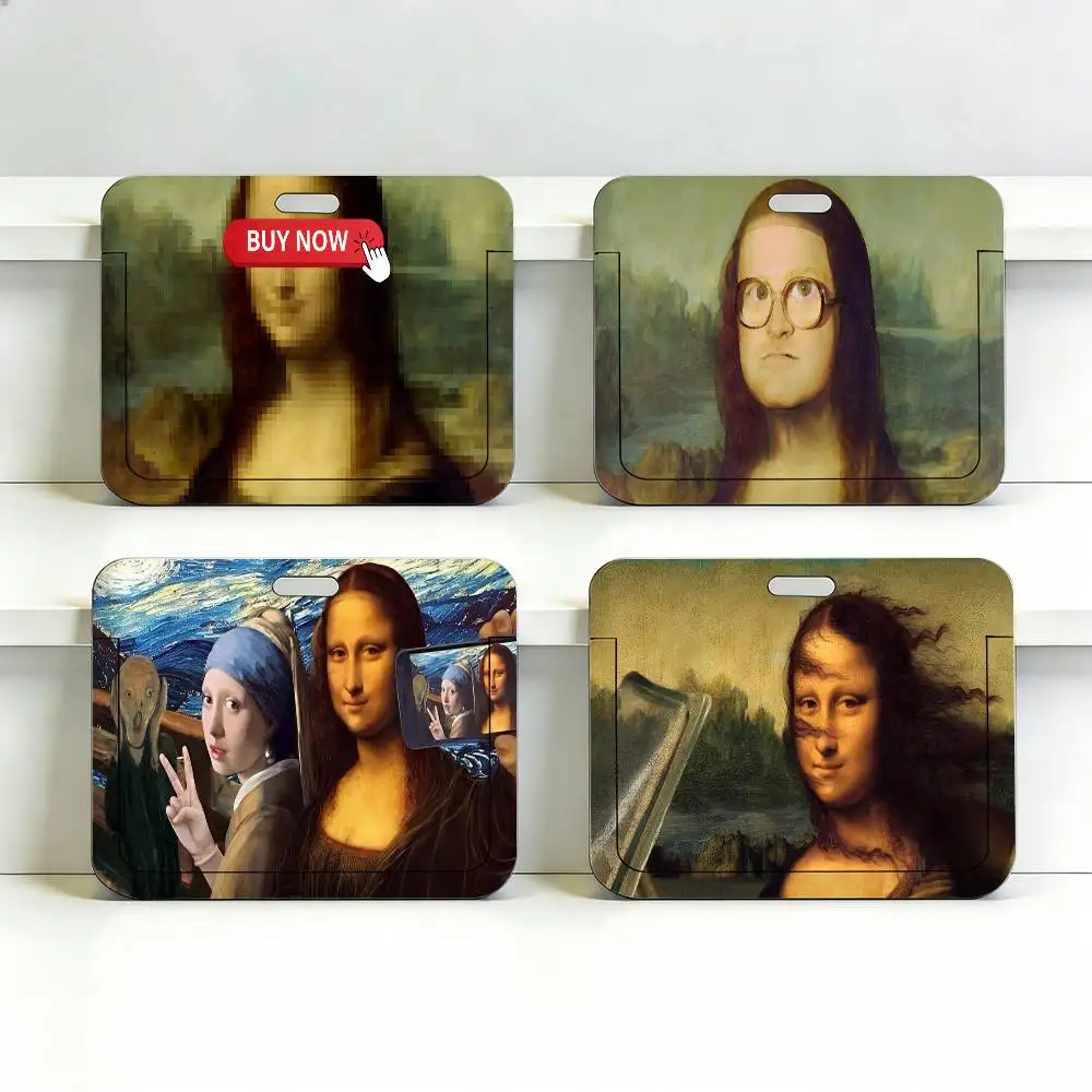 Funny Mona Lisa Meme G Transparent Card Holder Employee Plastic Slide Cover Lanyard Work Business ID Bag Bus