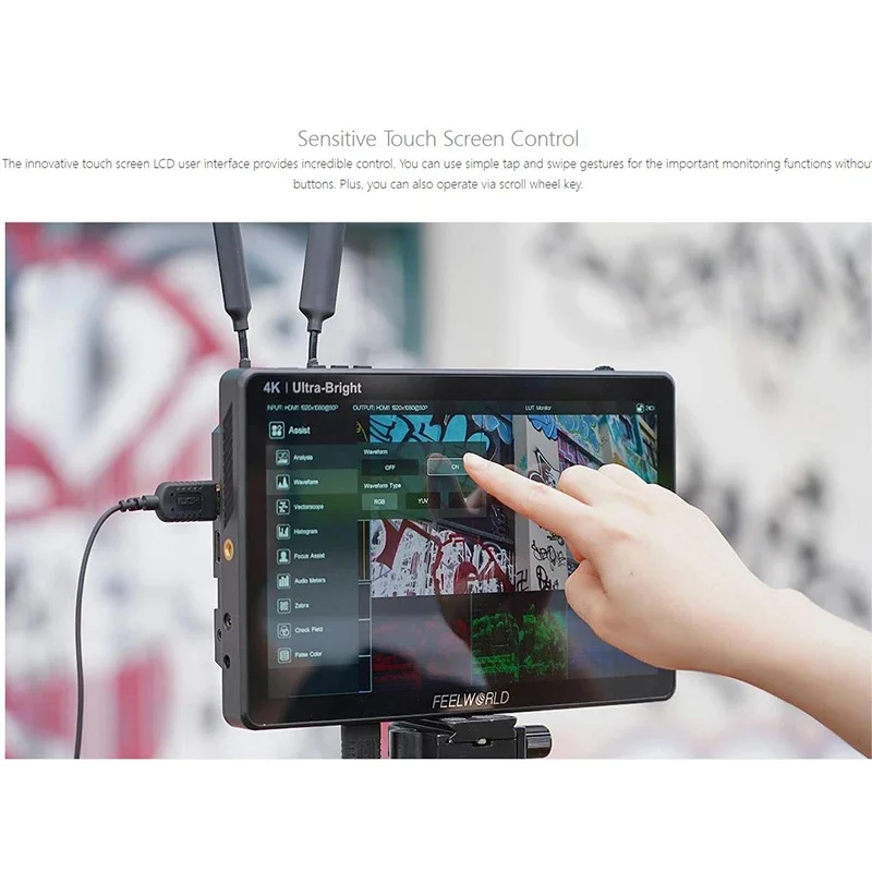 FEELWORLD LUT11H 10.1 Inch 2000nit Ultra Bright DSLR Camera Field Monitor Touch Screen Full HD IPS 4K HDMI-Campatib