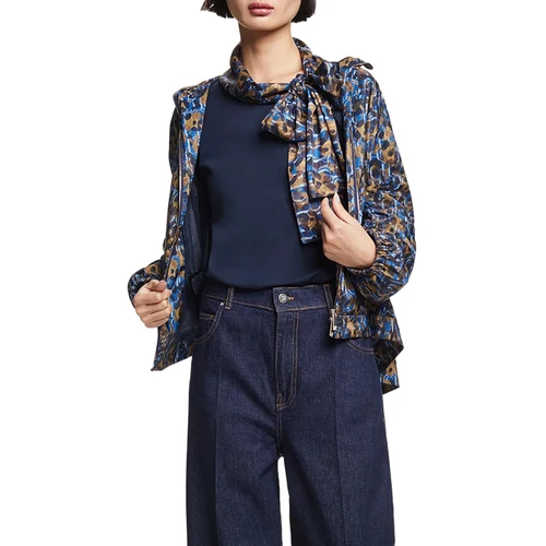 Imagen 2 del producto CHCH-Camiseta de manga a la moda para mujer, Tops informales elegantes con lazo holgado y cordones, ropa de calle para ir al trabajo 2024