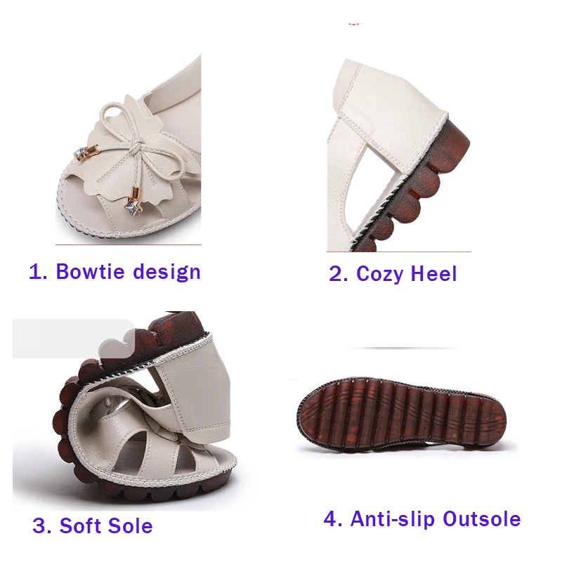 Lorilury Red Bowtie Peep Toe Summer Sandals Women Breathable Leather Moccasin Female Ladies Wedges Elegant Shoes Big Size 41 42