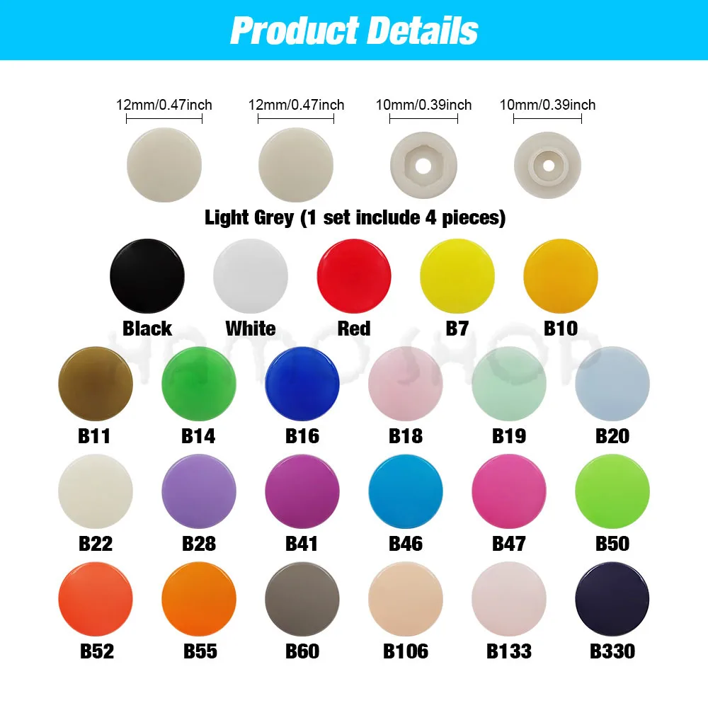 Plastic Snaps Fastener Pliers Kit T5 Resin Button Press Buckle with Installing Machine for DIY Sewing Project Clothing Handbags