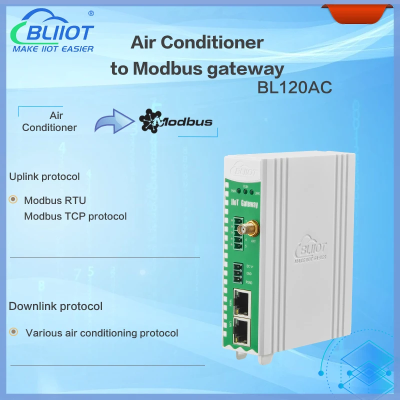 BLiiot-Conversión de protocolo de automatización Industrial, puerta de enlace de aire acondicionado, Ethernet, 4G, SIM, wifi, modbus, TCP, RTU a Modbus, RTU, TCP