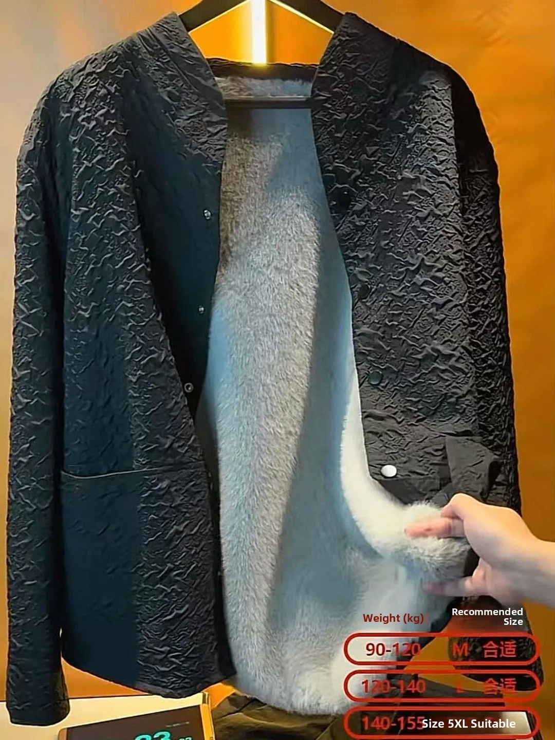 

Fce Lined Casual Loose Fit Stand Collar Jaet for Men Autumn Winter New Sle Warmth Comfortable Outdoor Coat