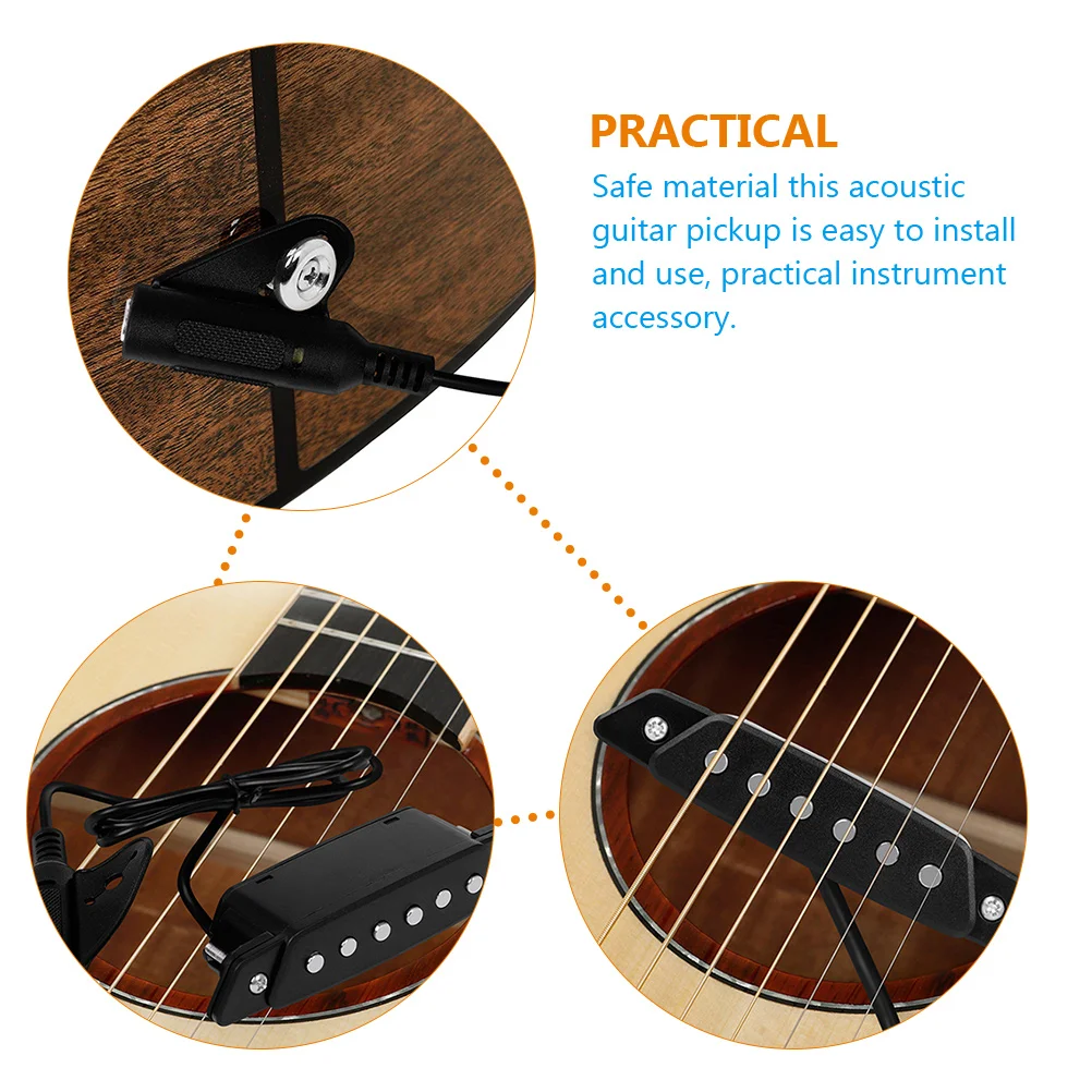 

New for Acoustic Easy Install Durable Professional Sound Pickup No Hole Required Practical Guitar Accessory Pickup for Folk