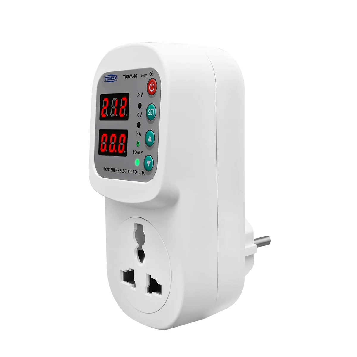 Universal+EU Socket Over/Under Voltage Protect Over Current Protector Power-on Delay Universal Travel Adapter to European Plug