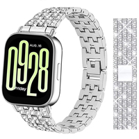 Stainless Steel With Diamond Watchbands For Redmi Watch 5 Lite 22mm Women Strap For Redmi Watch 5 Active Bracelet Metal Correa