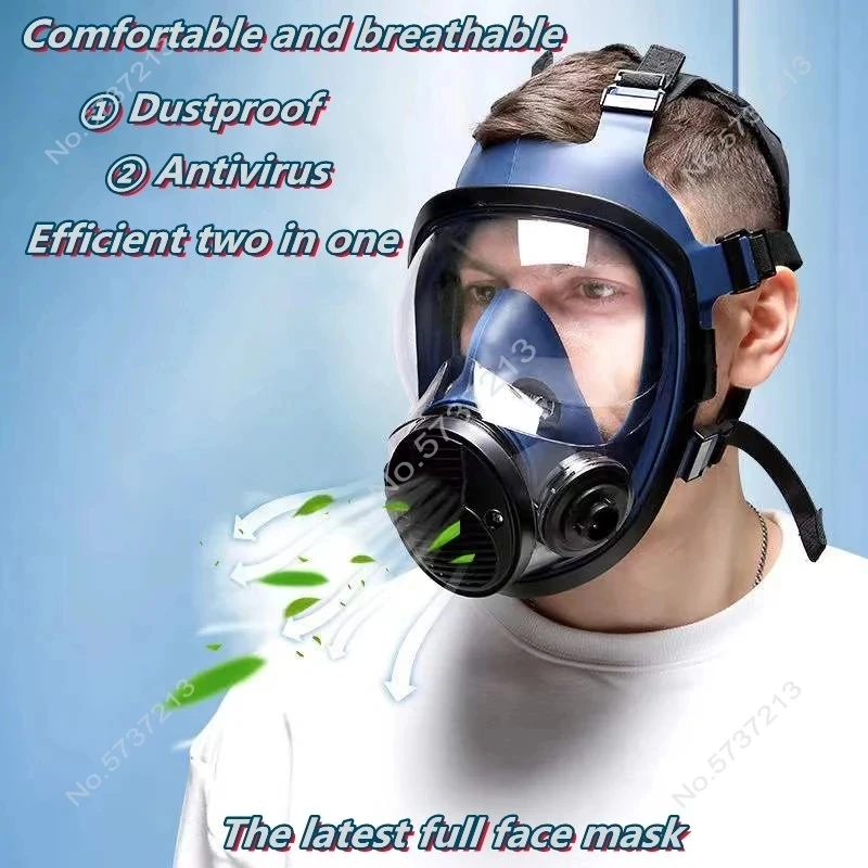 Seven in One Full Mask, Dust Proof, Gas Mask, Spray Paint, Welding, Double Filter, Safe Production Protection, Respirato