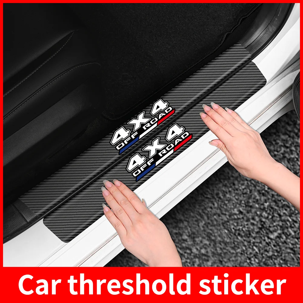 

4x4 Off Road Carbon Fiber Car Door Sill Threshold Sticker Auto Trunk Bumper Strips For Peugeot 206 308 307 207 208 3008 407 508