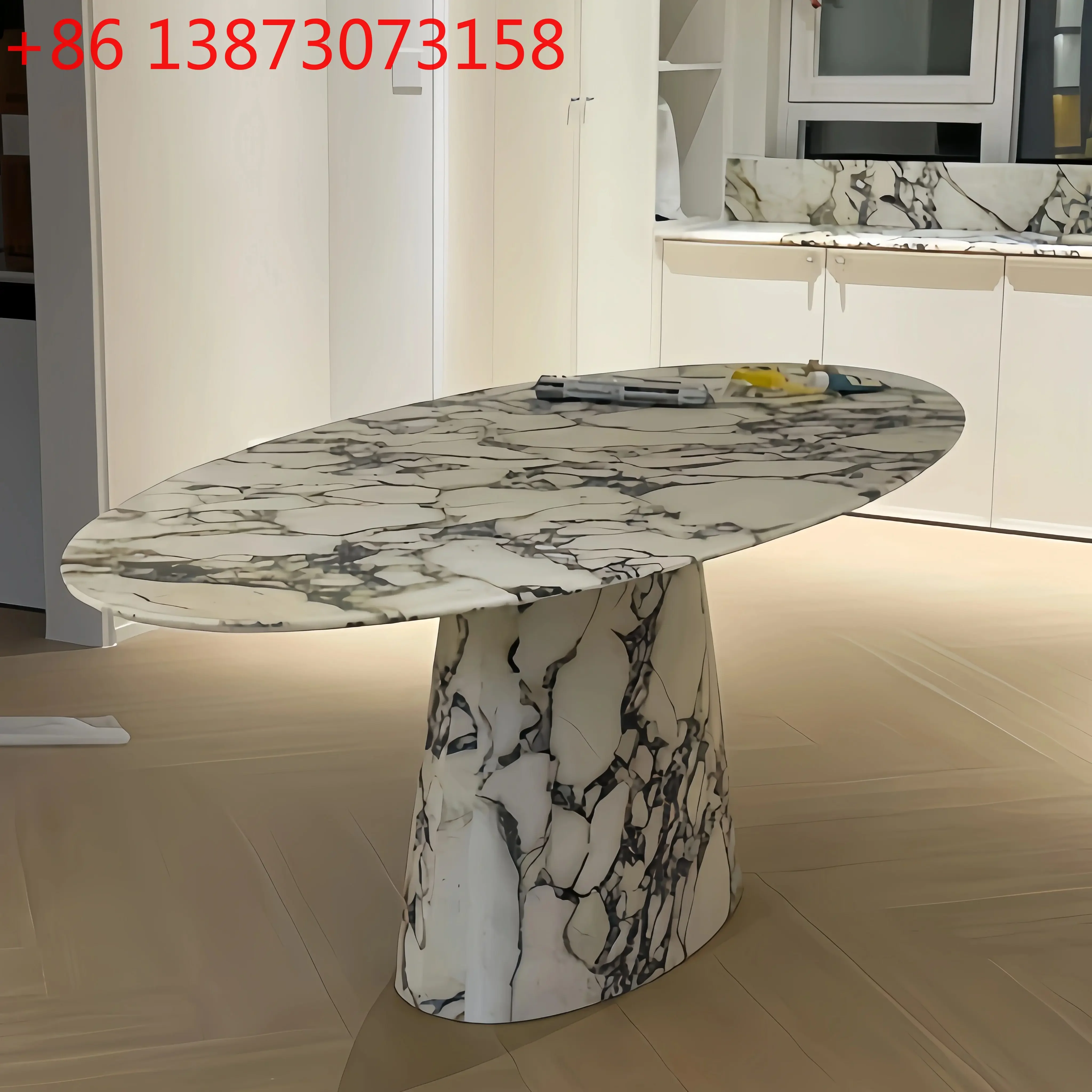 

French marble Nordic light luxury cream style retro medieval designer simple dining table