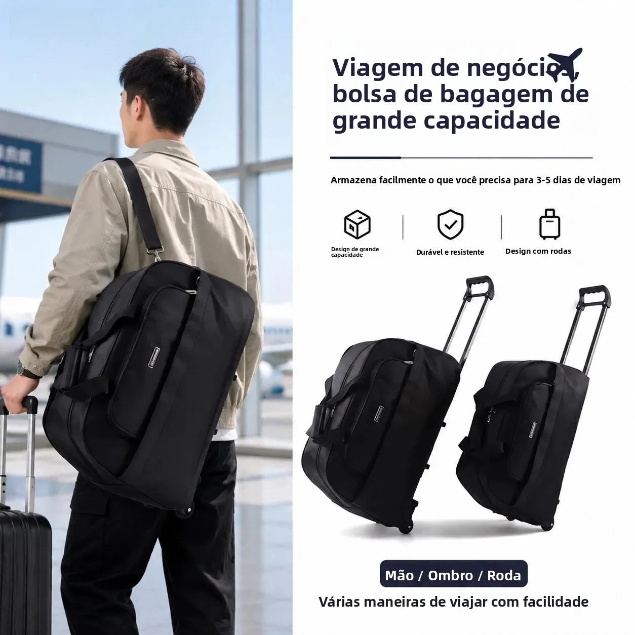 men's-handheld-travel-bag-lightweight-foldable-luggage-bag-with-wheels-suitcase-for-business-trips-and-storage-nylon-material