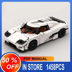 1458pcs New MOC-104553 White Super Sports Car Compatible 10295 Blocks Bricks Educational Puzzle Toys Birthday Gifts