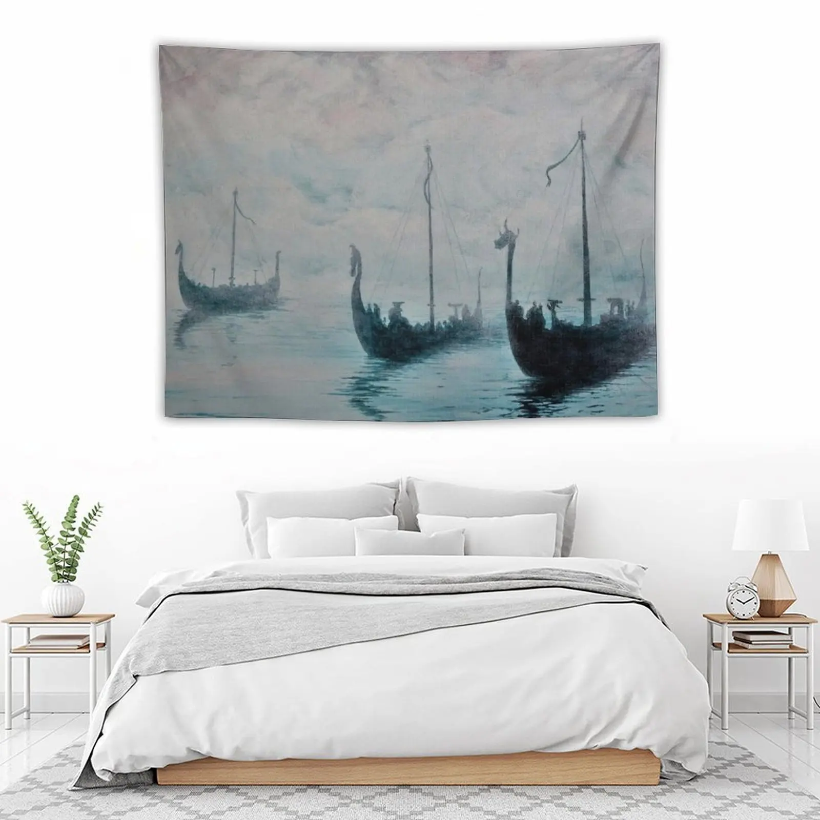 

Viking ships from the mist Tapestry Wall Decoration Tapete For The Wall Tapestry