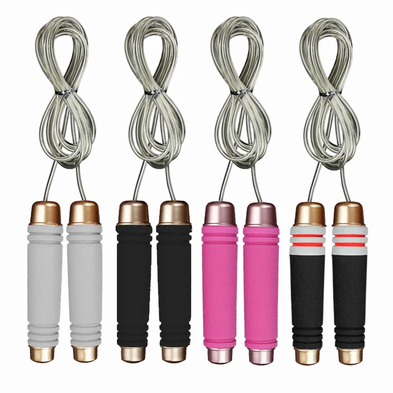 

2.8M Adjustable Steel Wire Jump Rope with Ball Bearing Sports Training Foam Handles Skipping Ropes Competitio Adult Fitness