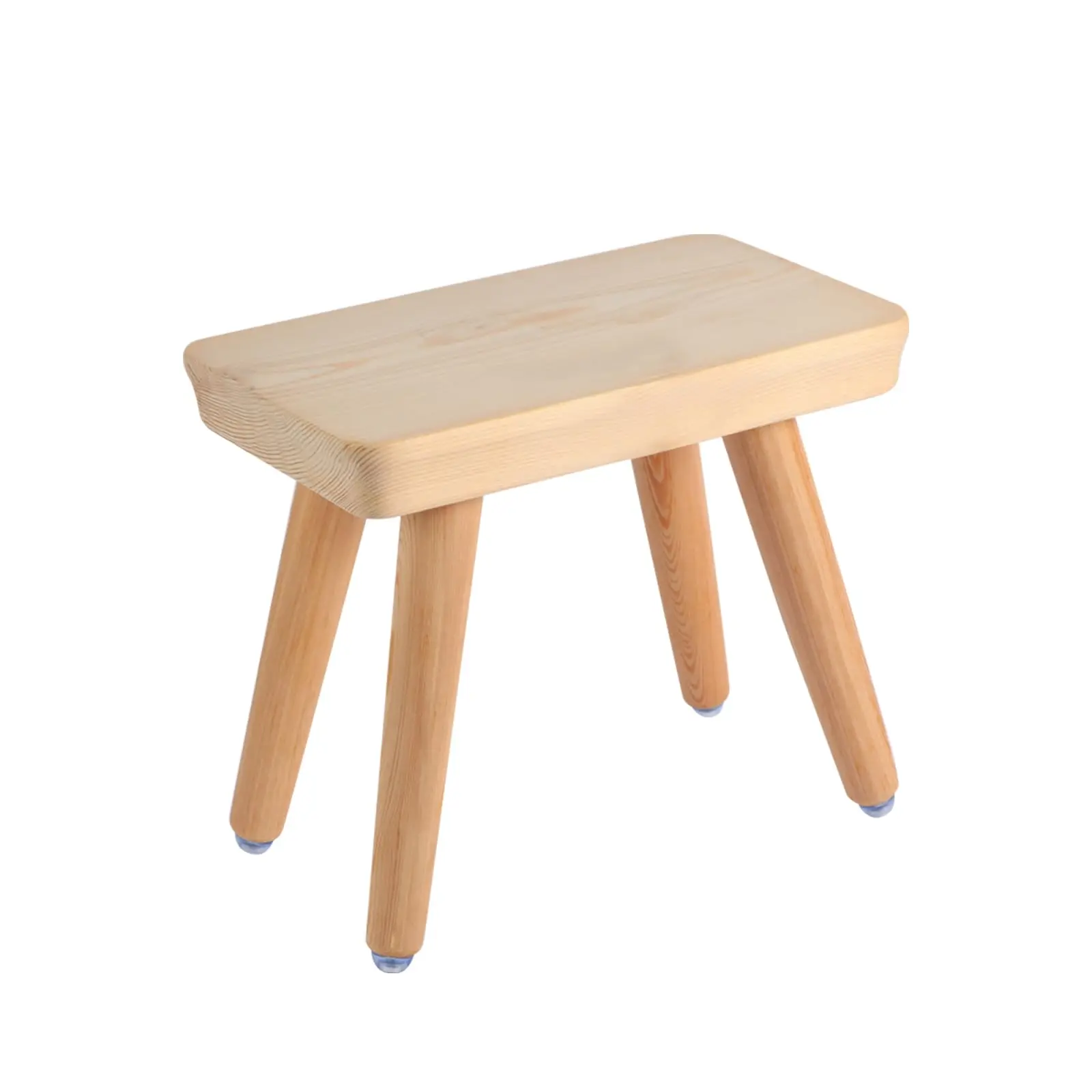 

Natural Pine Wood Step Stool 9.8 Inch With 4 Removable Legs, Non-Slip Feet For Bathroom, Kitchen, Bedroom And Plant Display