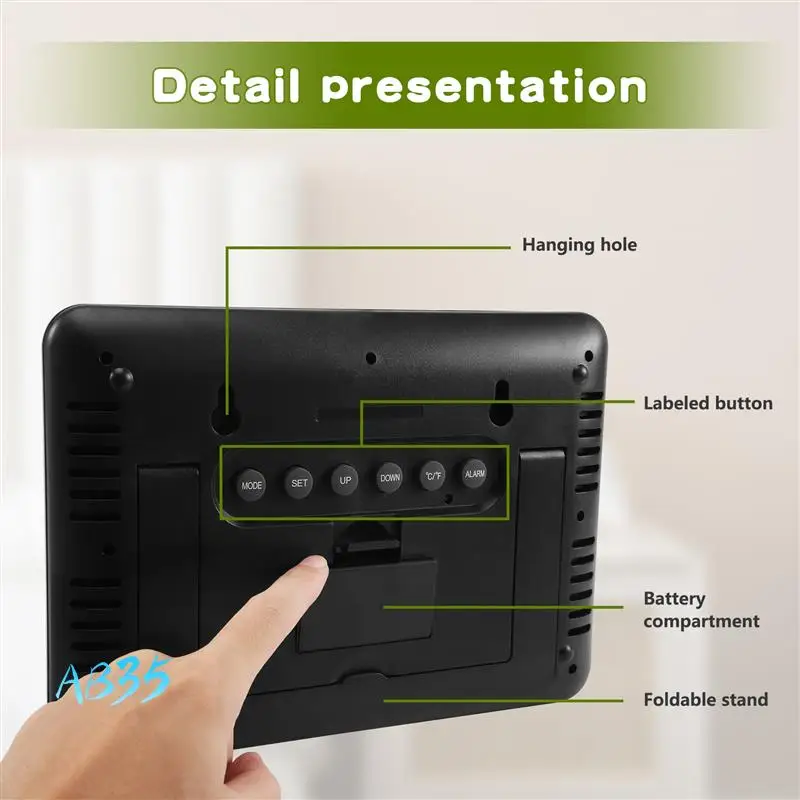 

AB35-Large Display Digital Wall Clock,Silent Desk Shelf Clocks Battery Operated Easy To Read Nightstand Alarm Clock With No Nigh
