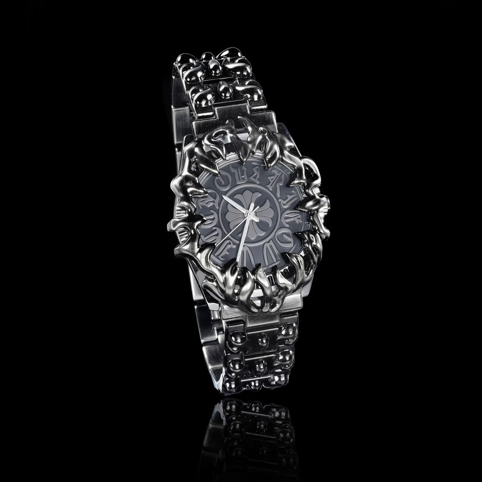 2026 New Men Quartz Watch Gothic Cross Claw Design Y2K Retro Hip Hop Metal Dissolved Bracelet Wristwatch Unique Male Watch view 4