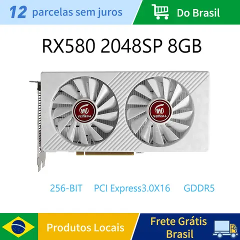Bilashmart Veineda Graphics Card RX 580 8GB 2048SP Placa De Video Gaming GDDR5 256Bit PCI Express 3.0 ×16 Radeon GPU rx580 8g