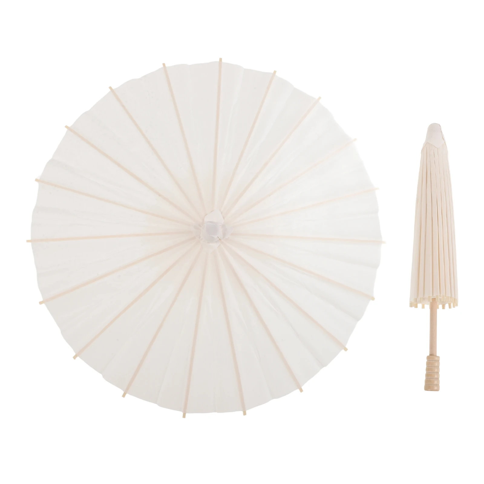 

2 Pcs Oiled Paper Umbrella White 30cm Retro Decor DIY Handicraft Blank Umbrellas Festival Wood Handle Photography Props