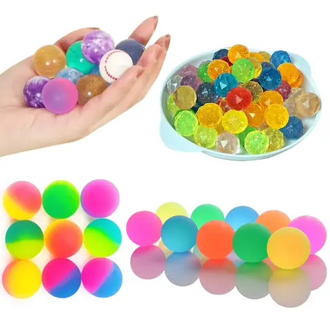 20PCS/Set Colorful Bouncing Ball Diving Game Props Multiple Style 25mm Size Jumping Bead Swimming Pool Throwing Chasing Game ZYF