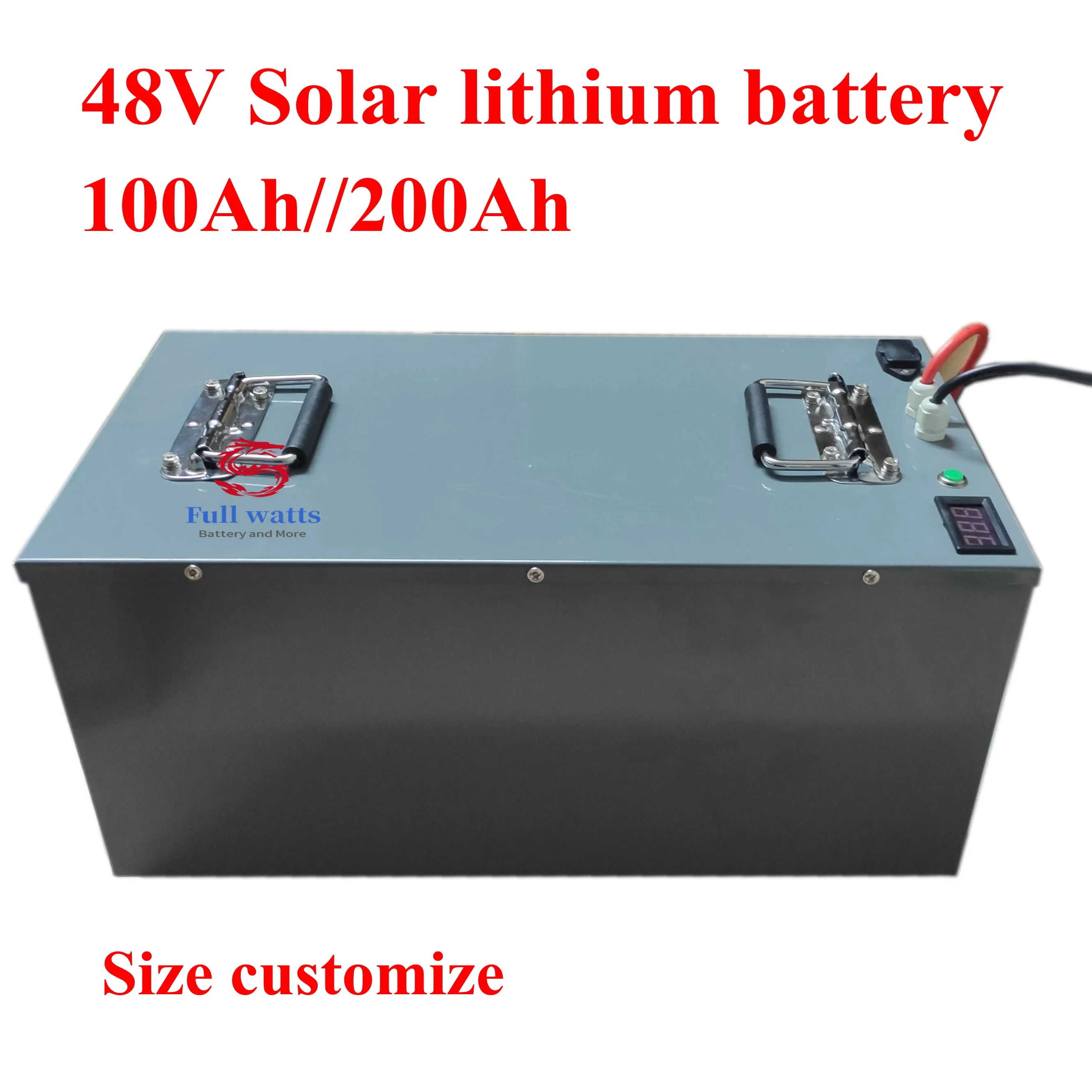 48V Solar Lithium battery 100Ah 200Ah endurance use at night with BMS for 10Kw solar energy panels inverter kva kw + 10A Charger