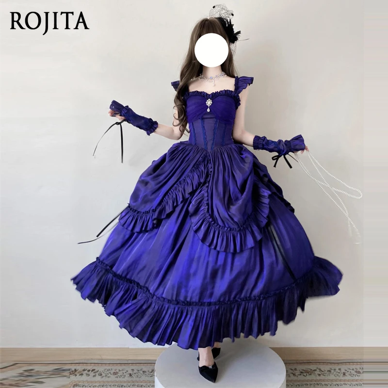 

High-end Light Luxury Temperament Elegant Long Dresses 2025 Satin Lolita Sweet Girls High Waist Slimming Evening Dress Women