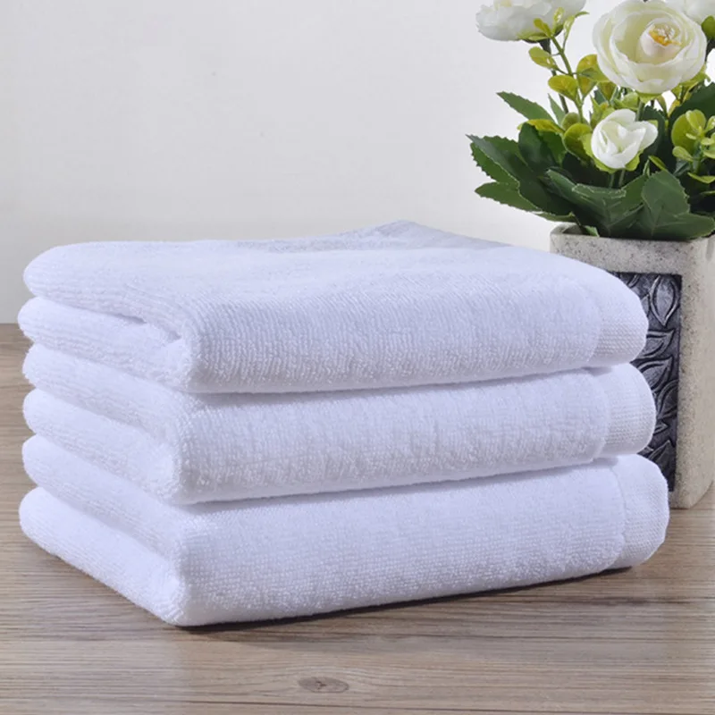 100% Cotton White Towels, Soft Highly Absorbent Towels for Hotel, Beauty Salon, Foot Spa, Hair Salon and Daily Bath Business Use