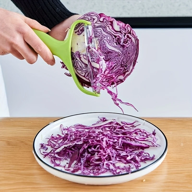 1Multifunctional Cabbage Shredder for Home Kitchen, Stainless Steel Fruit and Vegetable Cutter, Fruit Peeler