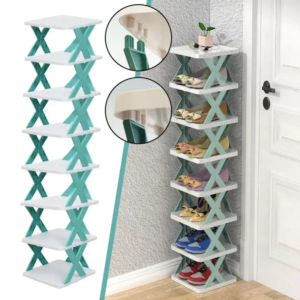 Detachable Shoe Rack Organizer, Multi-Layer Storage Shelf for Shoes, Household Shoe Storage Cabinet, Simple Colorful Shoe Rack