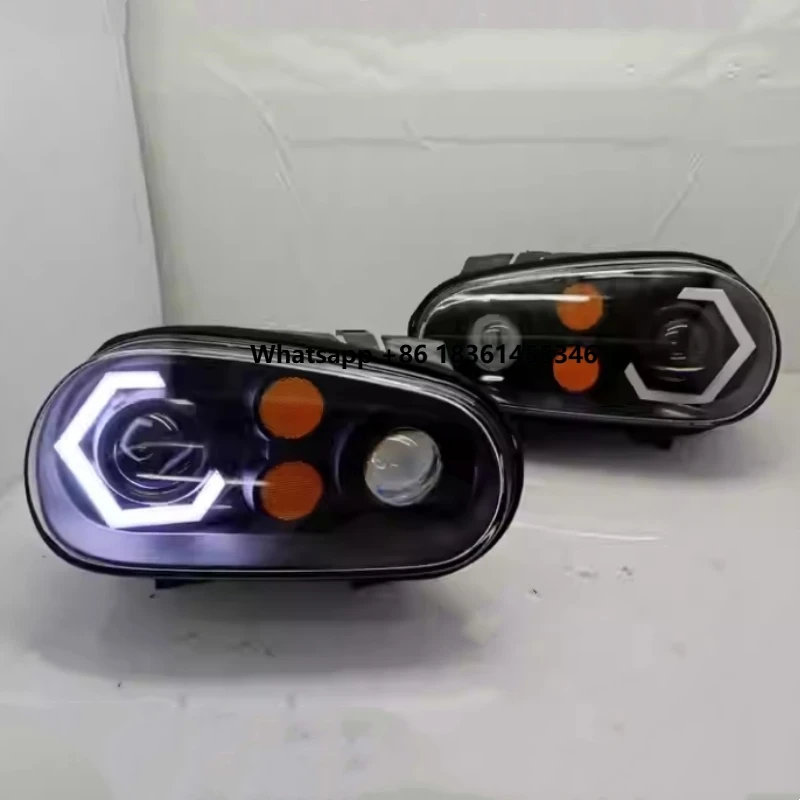 Led Lens Front Headlight for  Golf 4 Modified Daytime Running Light Angel Eyes with Turn Signal