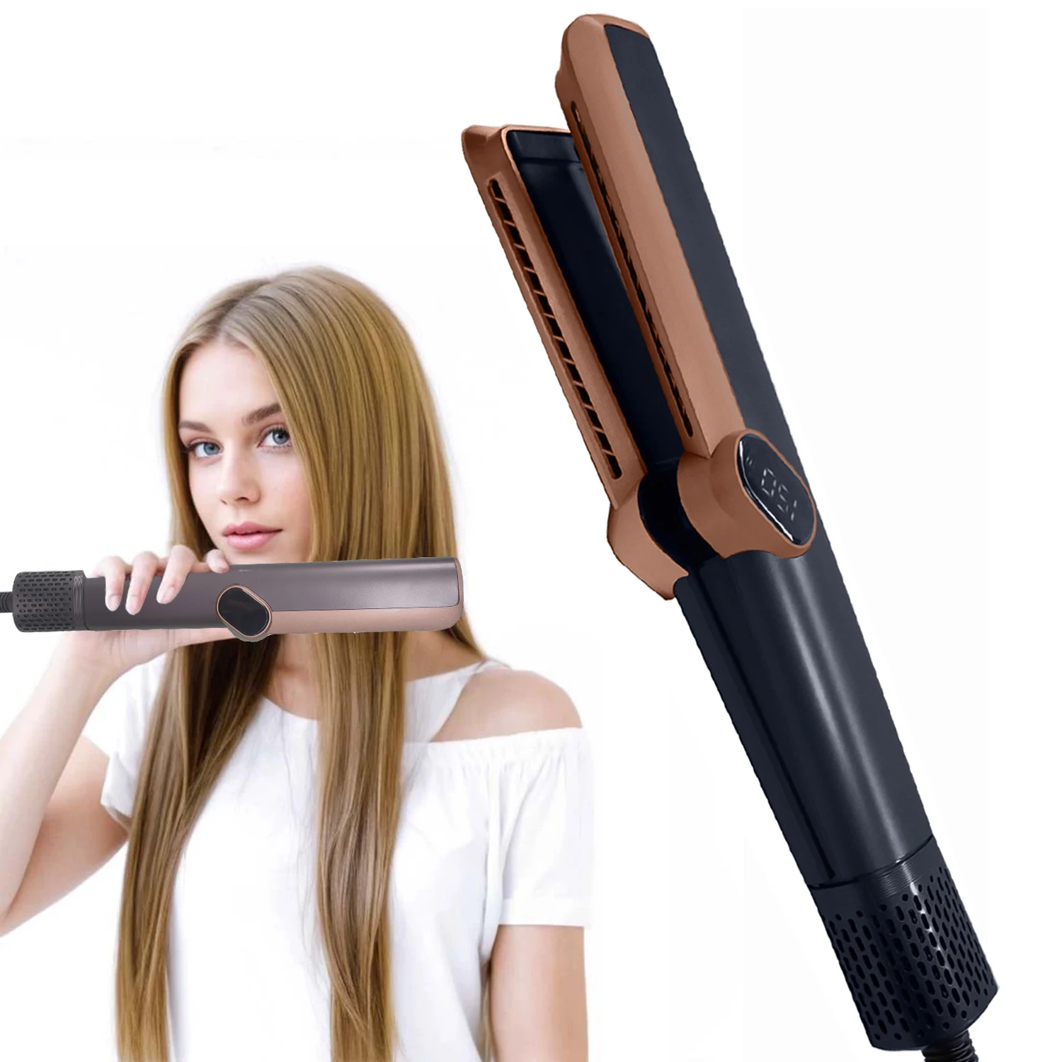 Airstrait Hair Straightener 2 In 1 Multifunctional Hair Dryer 110000rpm Wet to Dry Straightening Iron with Air Intuitive Airflow