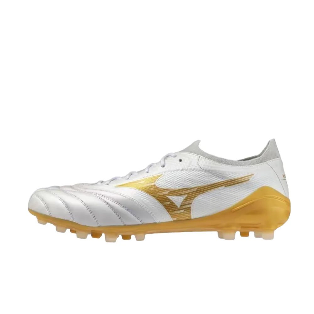 Mizuno Morelia Neo IV B Elite Unisex Soccer Cleats  White/Gold, Comfortable, Stylish, Non-Slip & Durable P1GA264350