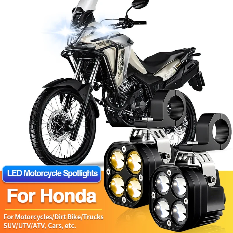 

1 Set LED Motorcycles Headlight 2 Color Spotlight Truck ATV for Honda CBR1000RR-R/CGL125/CRF50F/CRF110F/CRF125F/CRF125FB/CRF150R