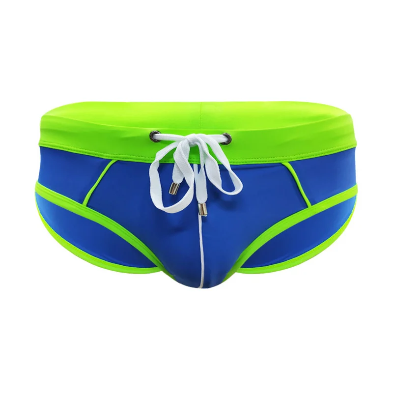 Men's Swimming Trunks Simple Stylish Swimming Triangle with Cup Comfortable Close-fitting Beachwear