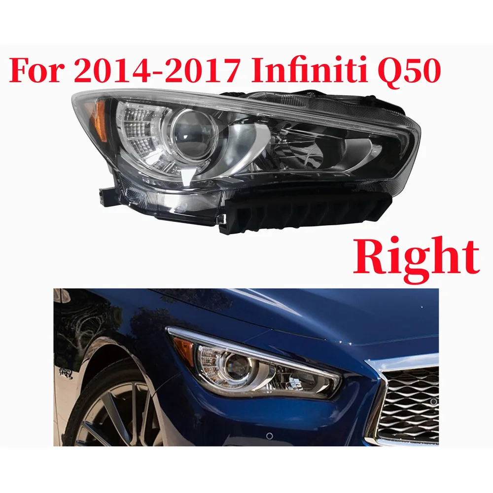 

Passenger Side LED DRL Headlight Durable Right Side Headlamp Assembly Fits For 2014 2015-2017 Infiniti Q50 RH Replacement