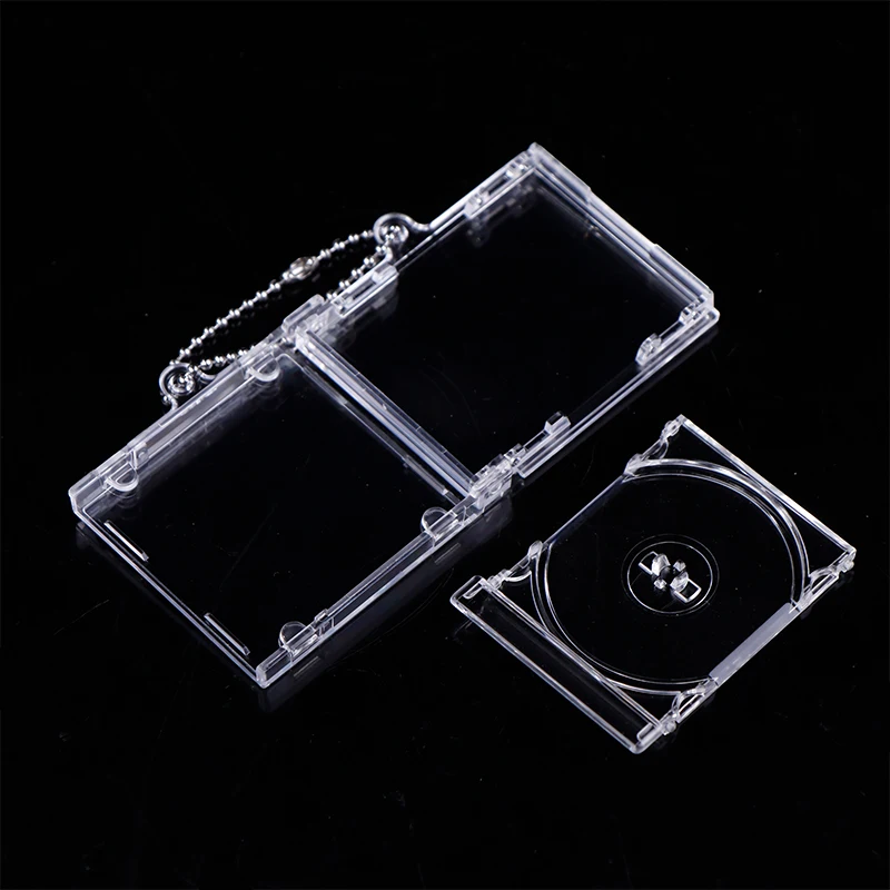 1pcs Blank Mini CD Case Keychain For DIY Keychains Backpack Hanging Decor Chain/Clip