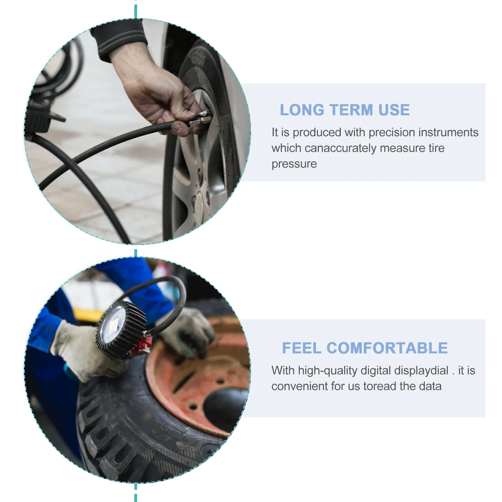 

Манометр для автомобильных шин, длинная трубка, прецизионный автоматический измеритель накачки, тестер давления воздуха, прочный, надежный манометр для накачивания шин