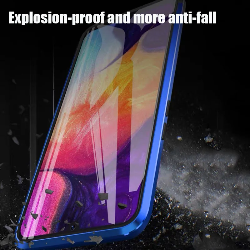 Dwustronna magnetyczna metalowa obudowa do Samsung Galaxy S24 S23 S22 S21 UItra S10 Plus do Note 8 9 20 A71 A12 A52 A32 Glass Cover — zdjęcie produktu 4