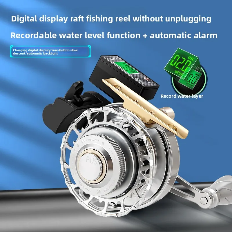 Digital Front Drag Ice Fishing Reel, All-Metal Micro Lead Valve Baitcasting , Anti-Saltwater Smooth Durable for Bridge Sea Boat
