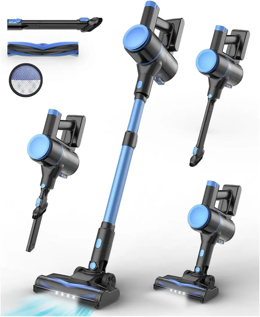 

Lightweight Cordless Stick Vacuum with 40 Min Runtime, Powerful Suction for Hardwood Floors & Carpets