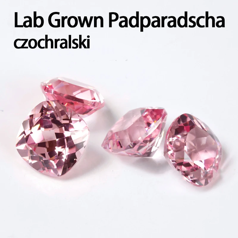 

Padparadscha Cushion Cut, выращенные в лаборатории подвески, драгоценный камень, чрезвычайно блестящее качество, кольцо «сделай сам», ожерелье, серьги, сертификат основных материалов