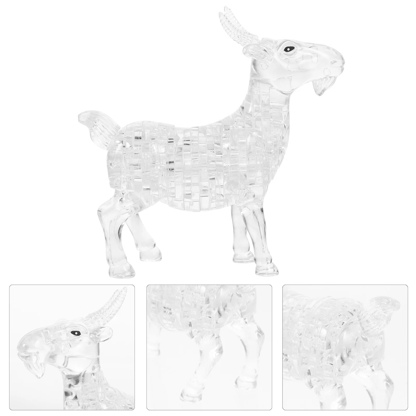 Three-dimensional Crystal Puzzle Animal 3d Fun for Model Gift Decoration Goat Desktop Ornament Glass Birthday Adornment