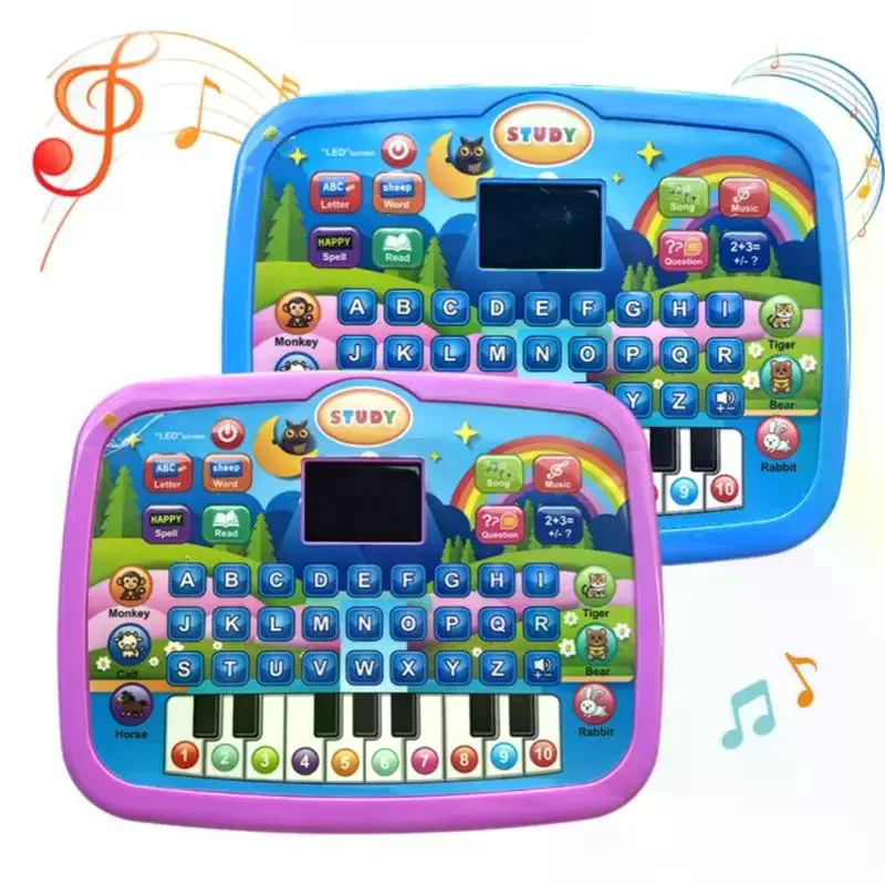 1Pcs Birthday Christmas Gifts Kids Educational LED Screen Lighting Tablet Toy For Age 3+ Literacy Math Music Learning Machine