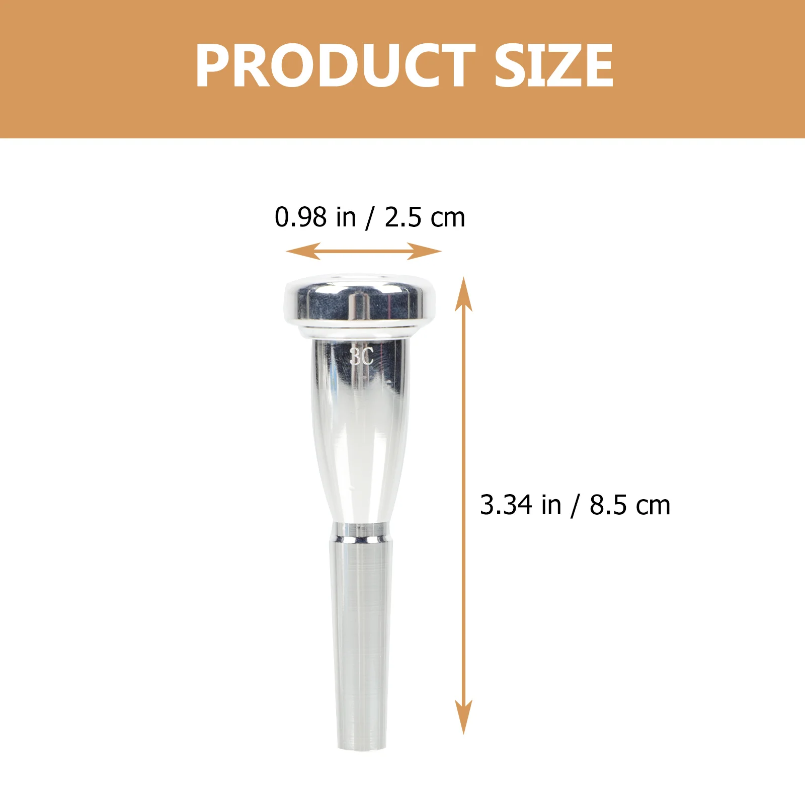 

Trumpet Replacement Part Copper Alloy Durable Mouthpiece Smooth Surface Easy Clean Professional Music Instrument Accessory