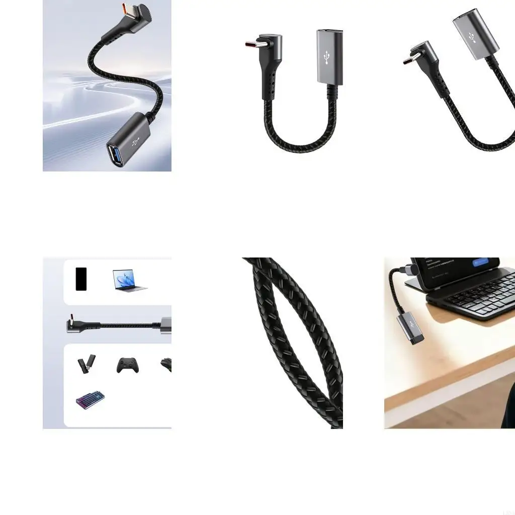 L9NA USB Type C to USB-A Female Cable 480Mbps with 2A Support for Access Needs